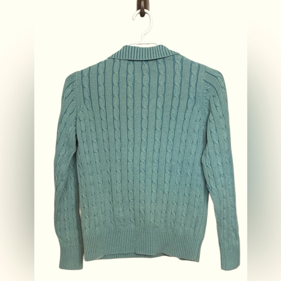 Eddie Bauer 100% Cotton Cable Knit Sweater w Ribbing on Cuffs & Bottom 1/4 Zip - Picture 3 of 14